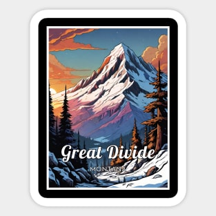 Great Divide ski Montana USA Sticker